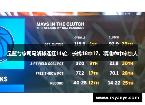 足篮专家司马解球连红11轮，长线18中17，精准命中率惊人